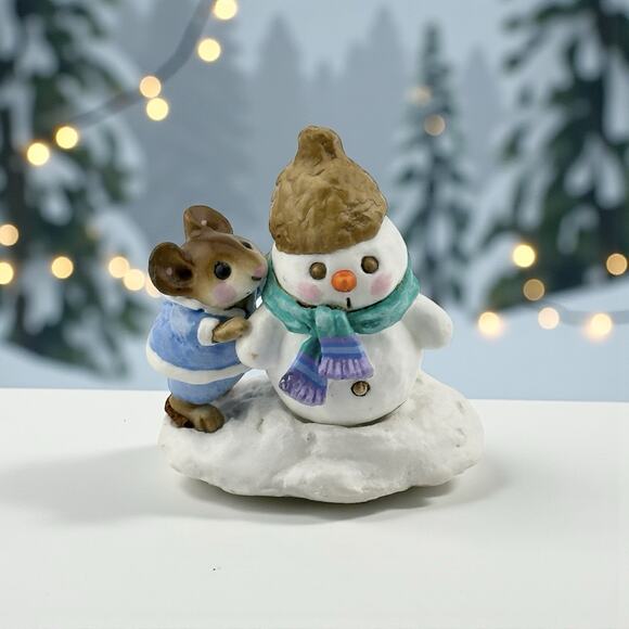 Wee Forest Folk "Snow Buddies" Blue Snow Suit M-188 AP 1992 Retired - Picture 1 of 9